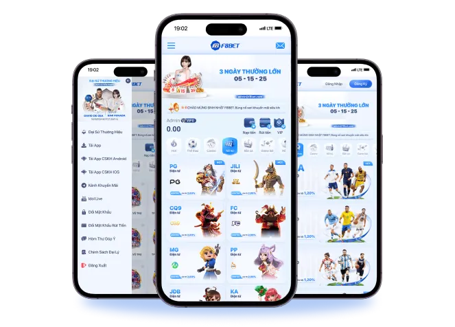 Giao diện FB68 App hiển thị nhiều loại hình cá cược như thể thao, casino, slot game